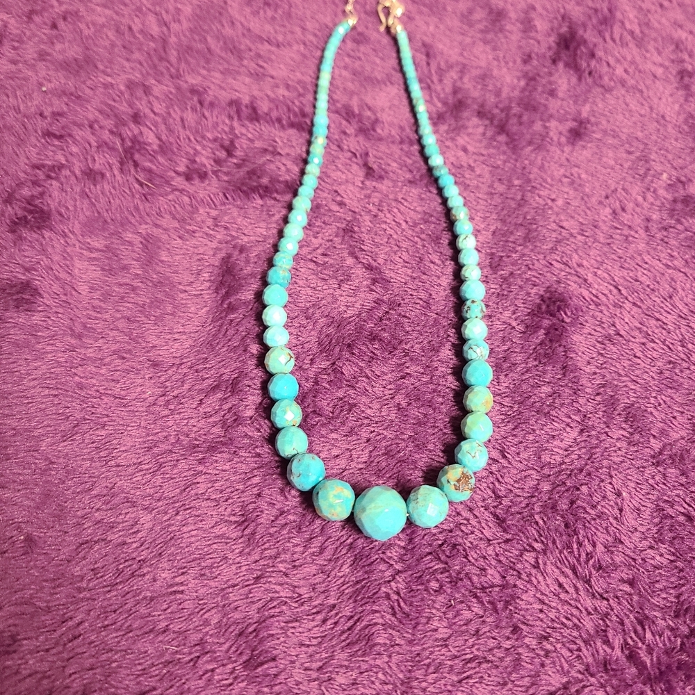 RARE Jay King Turquoise Graduated Beads Sterling Silver Necklace - Picture 4 of 15
